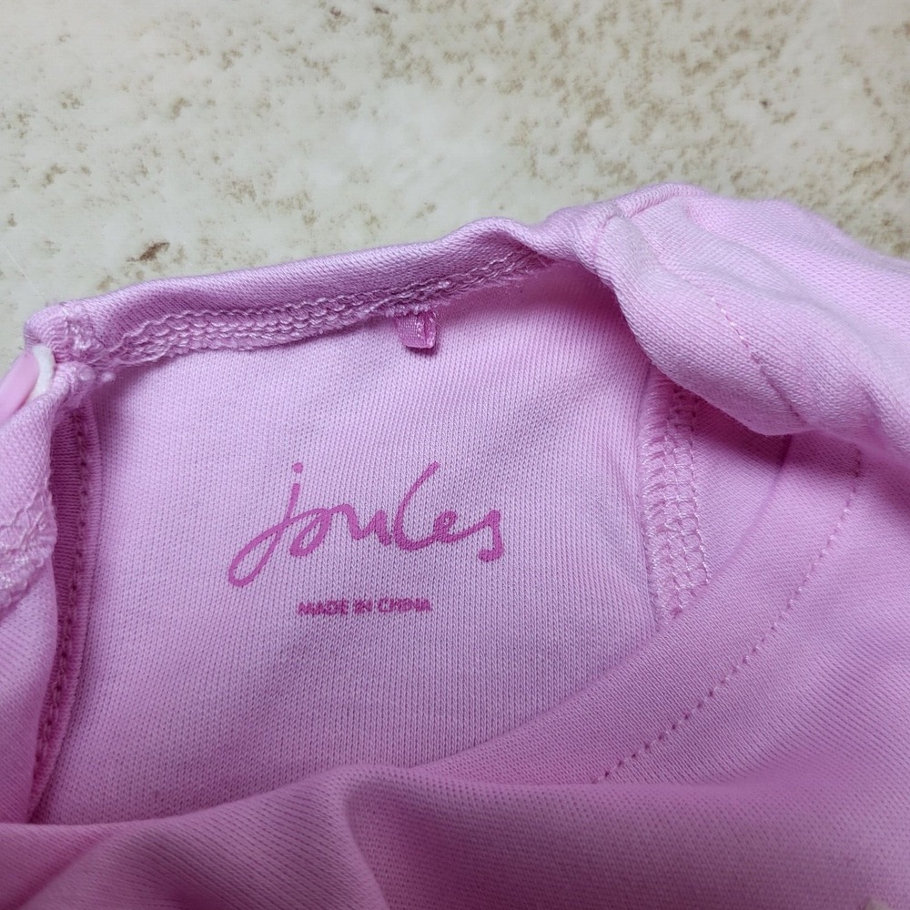 Joules Paula Beach Bunny Pink Shirt Solid & Striped Pant 3 piece month to 10 # - Picture 4 of 16